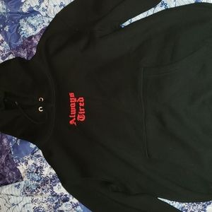 Always tired black hoodie